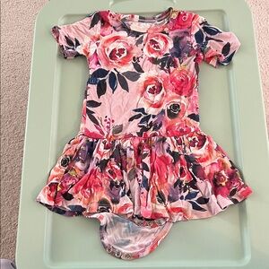 Posh Peanut Pink and Red Floral Dress 18-24 months